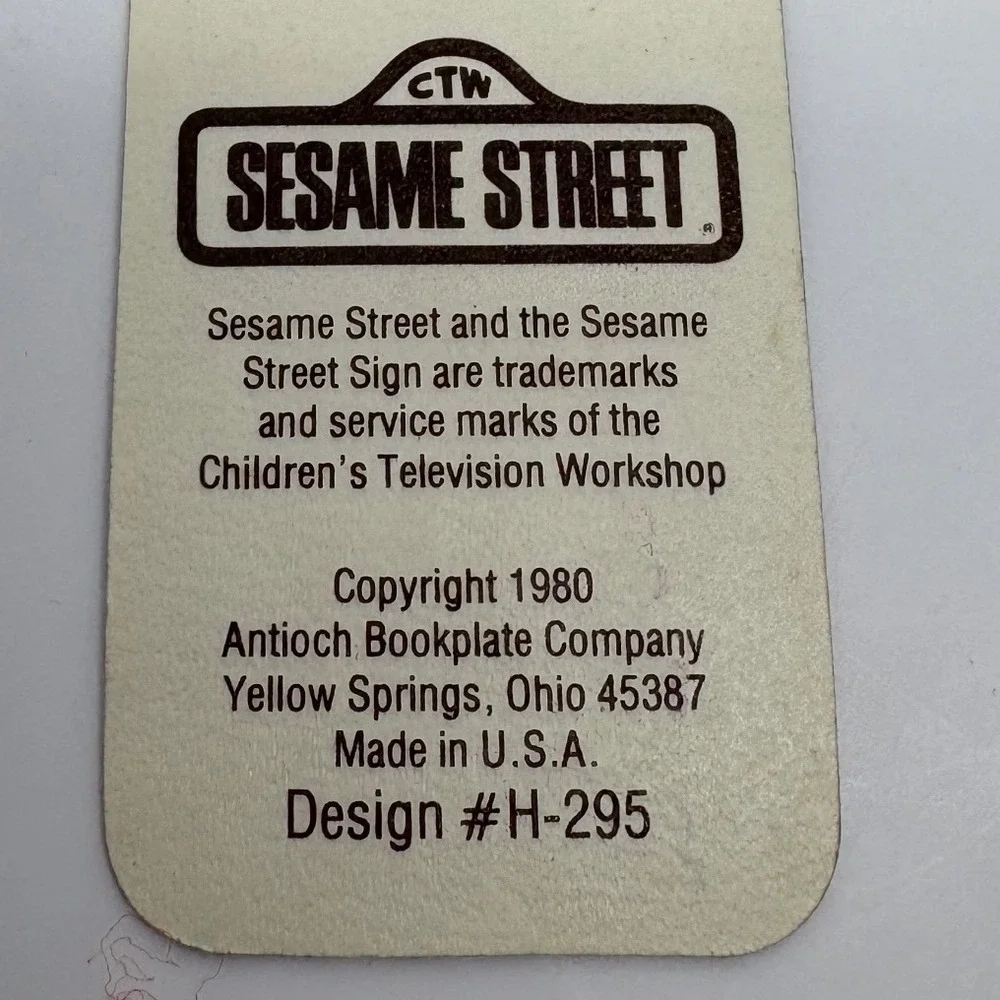 Sesame Street Big Bird Bookmark 1980 Antioch Bookplate Co‎ Design H-295